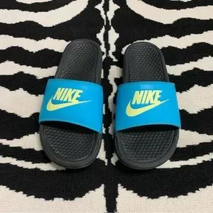 Nike | Shoes | Nike Benassi Sport Slide Sandal Blueyellow  display picture 3